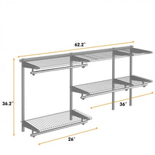 Load image into Gallery viewer, Wall-Mounted Custom Closet Organization Kit with Hanging Rod - Easy to Clean and Install, Ideal for Bedroom
