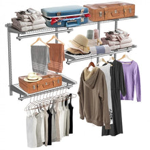 Load image into Gallery viewer, Wall-Mounted Custom Closet Organization Kit with Hanging Rod - Easy to Clean and Install, Ideal for Bedroom
