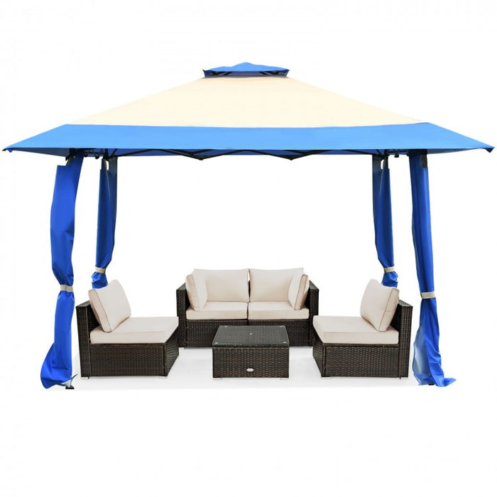 13 x 13 Ft Outdoor Garden Portable Pop-Up Canopy Gazebo with Carrying Bag