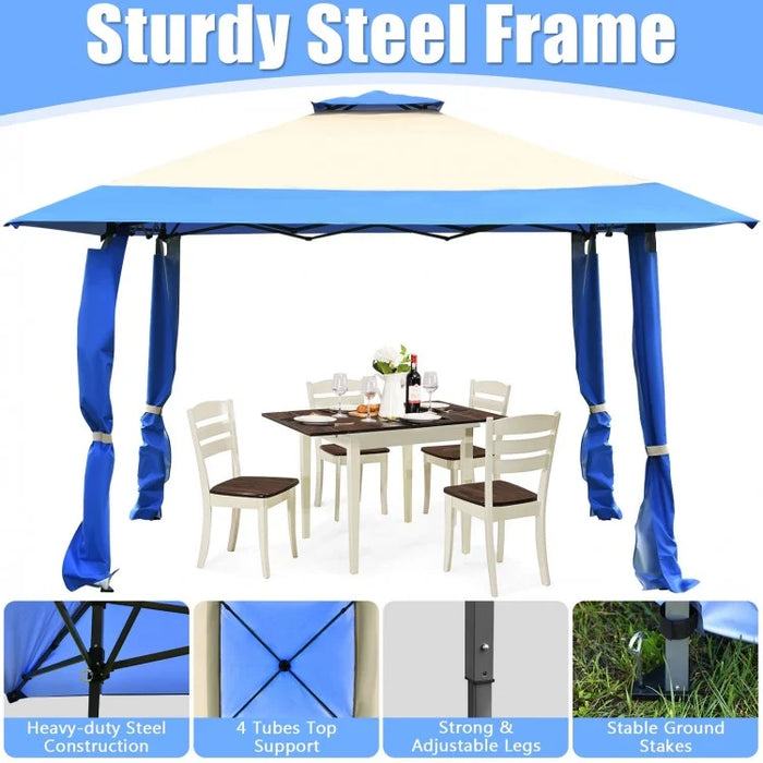 13 x 13 Ft Outdoor Garden Portable Pop-Up Canopy Gazebo with Carrying Bag