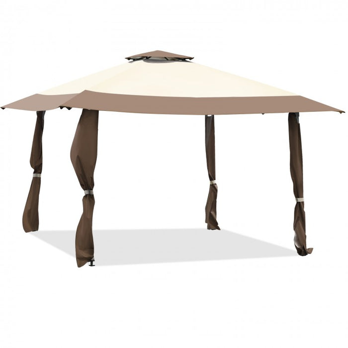 13 x 13 Ft Outdoor Garden Portable Pop-Up Canopy Gazebo with Carrying Bag