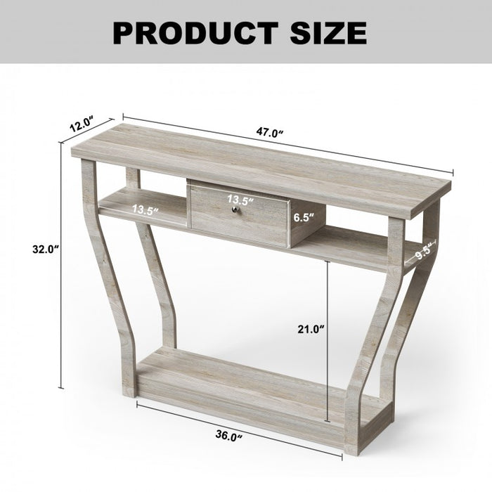 Costway Modern Entryway Console Table with Drawers - Suitable for Living Room and Porch