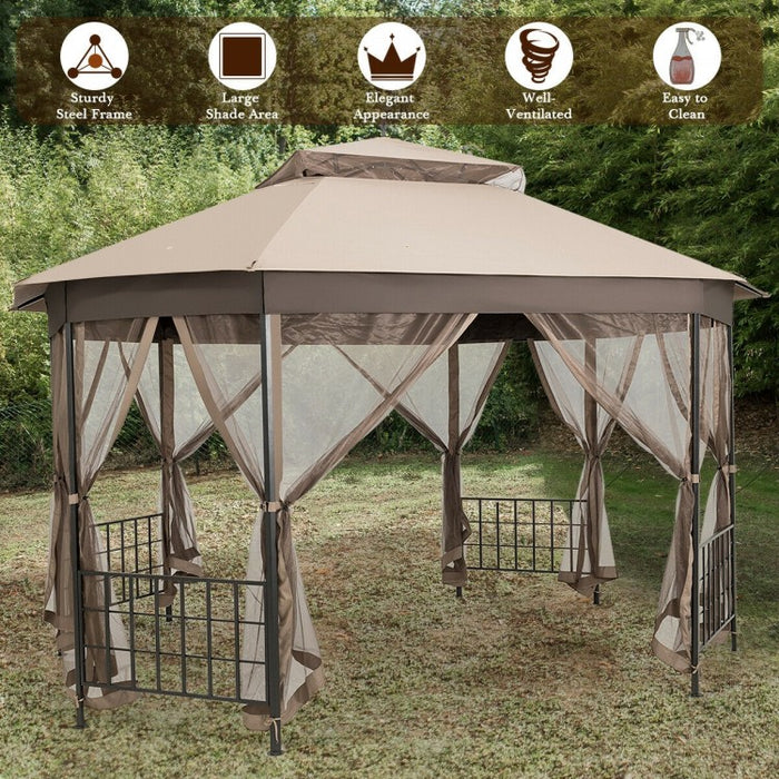 10'x12' Octagonal Outdoor Patio Gazebo Canopy Tent