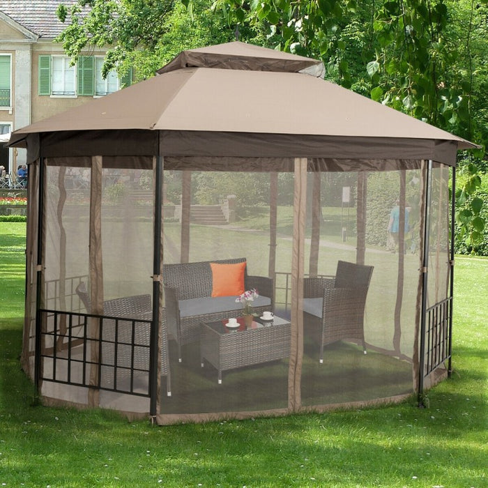 10'x12' Octagonal Outdoor Patio Gazebo Canopy Tent