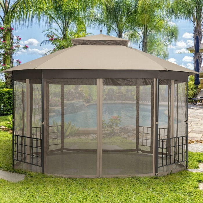 10'x12' Octagonal Outdoor Patio Gazebo Canopy Tent