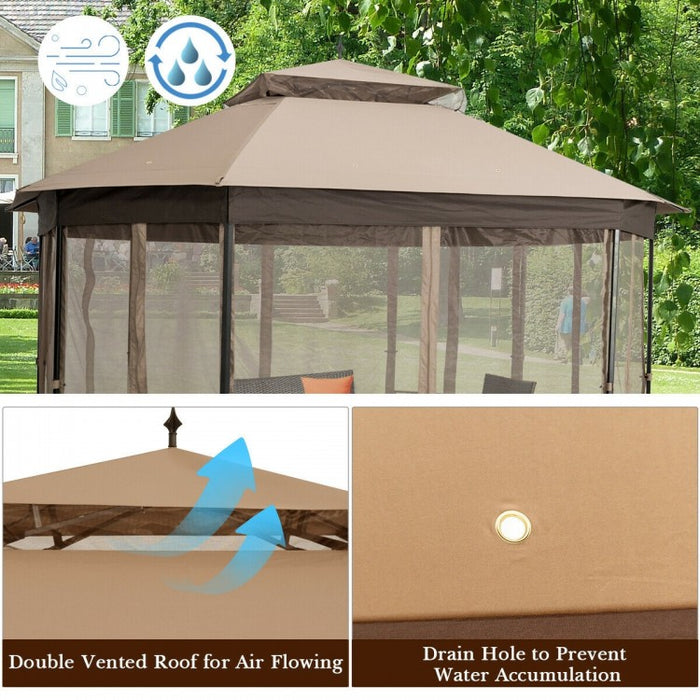 10'x12' Octagonal Outdoor Patio Gazebo Canopy Tent