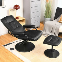 Load image into Gallery viewer, 360° Rotating PU Leather Footrest Recliner Chair with Adjustable Backrest for Office, Living Room, Bedroom, and Home Theater

