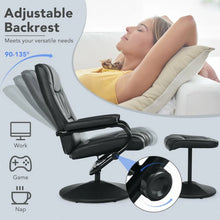 Load image into Gallery viewer, 360° Rotating PU Leather Footrest Recliner Chair with Adjustable Backrest for Office, Living Room, Bedroom, and Home Theater

