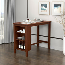 Load image into Gallery viewer, Vintage Rectangular Dining Table with Three-Tier Storage Shelf - Suitable for Kitchen and Restaurant
