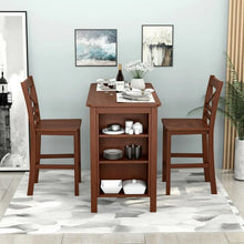 Load image into Gallery viewer, Vintage Rectangular Dining Table with Three-Tier Storage Shelf - Suitable for Kitchen and Restaurant
