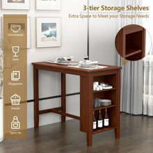 Load image into Gallery viewer, Vintage Rectangular Dining Table with Three-Tier Storage Shelf - Suitable for Kitchen and Restaurant
