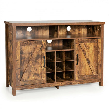 Costway Home Bar Cabinet Vintage Cupboard with Removable Wine Rack - Suitable for Restaurant and Kitchen