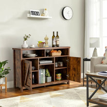 Charger l&#39;image dans la galerie, Costway Home Bar Cabinet Vintage Cupboard with Removable Wine Rack - Suitable for Restaurant and Kitchen
