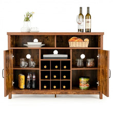 Charger l&#39;image dans la galerie, Costway Home Bar Cabinet Vintage Cupboard with Removable Wine Rack - Suitable for Restaurant and Kitchen
