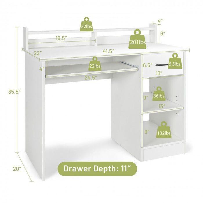 Multifunctional Office Computer Desk with Keyboard Tray