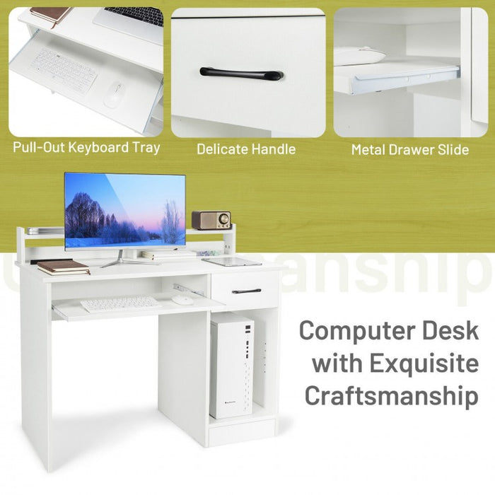 Multifunctional Office Computer Desk with Keyboard Tray