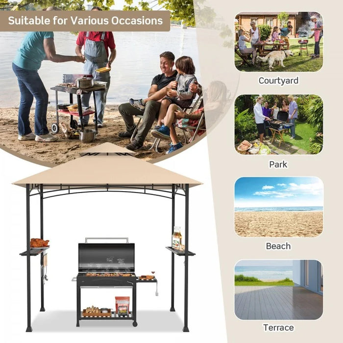 Costway 8x5 ft Canopy Outdoor Tent Gazebo - Suitable for Backyard Weddings and Parties