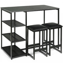 Charger l&#39;image dans la galerie, Modern Dining Room Sets - 3-Piece Set with 2 Upholstered Bar Stools and 3-Tier Storage Rack - Suitable for Restaurant and Bar

