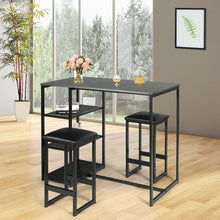 Charger l&#39;image dans la galerie, Modern Dining Room Sets - 3-Piece Set with 2 Upholstered Bar Stools and 3-Tier Storage Rack - Suitable for Restaurant and Bar
