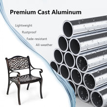 Charger l&#39;image dans la galerie, Outdoor Patio Garden Aluminum Armchair Set - Curved Seat Design, 2-Piece with Armrests
