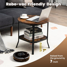 Load image into Gallery viewer, Costway Industrial Style Round Side Table with 2-Tier Storage - Suitable for Living Room and Sofa Side
