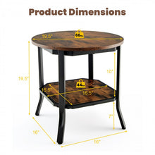 Load image into Gallery viewer, Costway Industrial Style Round Side Table with 2-Tier Storage - Suitable for Living Room and Sofa Side
