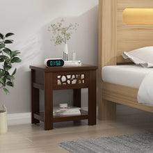 Load image into Gallery viewer, Costway Side Table with Storage Function and Vintage Glass Drawer - Suitable for Living Room
