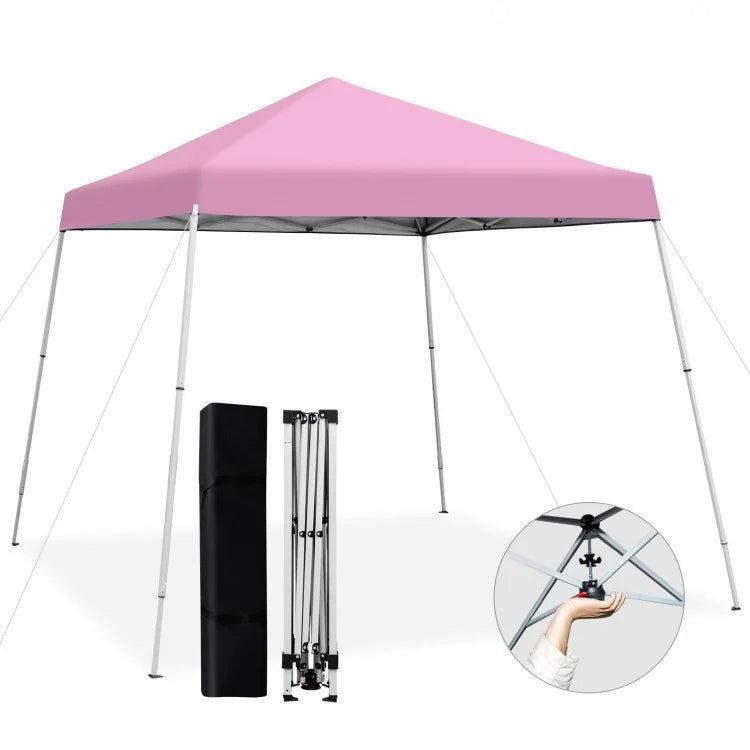 Costway 10x10 ft Pop-Up Canopy Tent with Carry Bag - Suitable for Camping, Parties, and Backyard