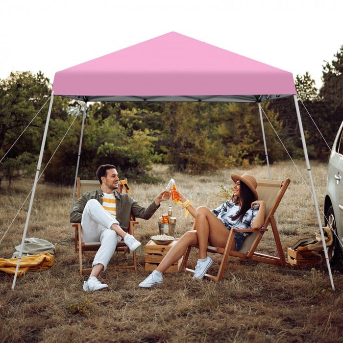 Costway 10x10 ft Pop-Up Canopy Tent with Carry Bag - Suitable for Camping, Parties, and Backyard