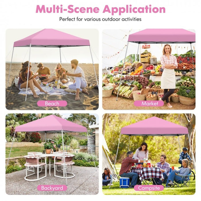 Costway 10x10 ft Pop-Up Canopy Tent with Carry Bag - Suitable for Camping, Parties, and Backyard
