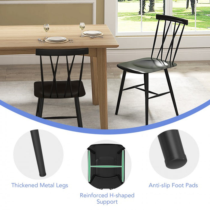 Modern Minimalist Black Stylish Dining Chairs - 2-Piece Set