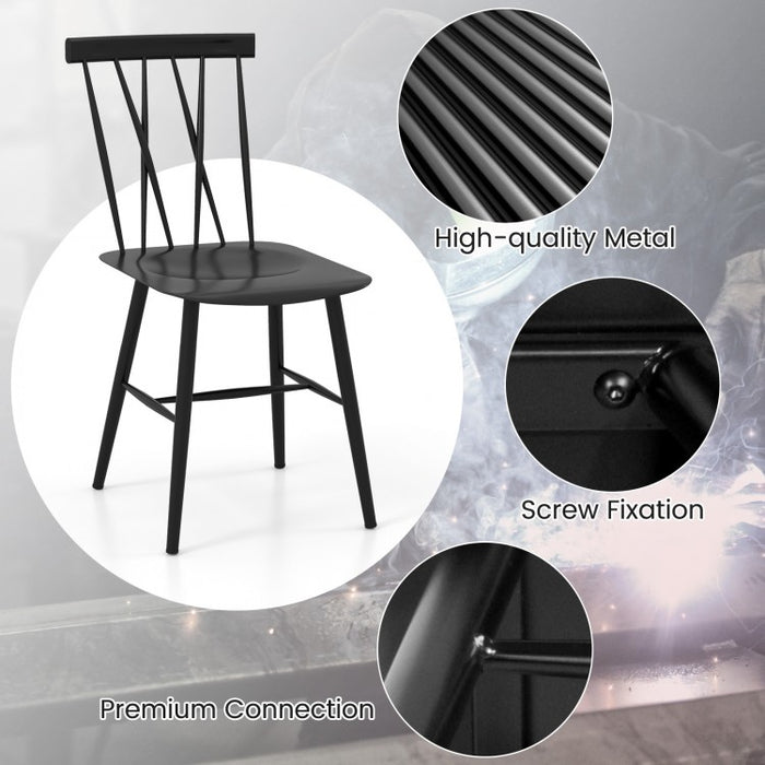 Modern Minimalist Black Stylish Dining Chairs - 2-Piece Set