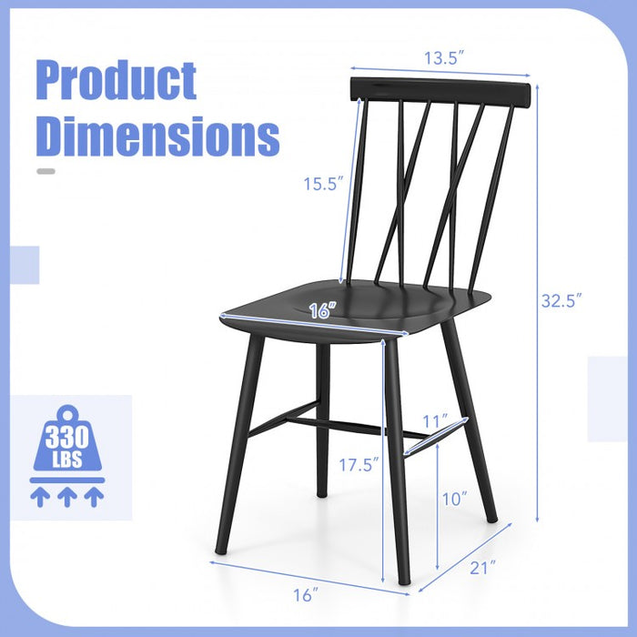 Modern Minimalist Black Stylish Dining Chairs - 2-Piece Set