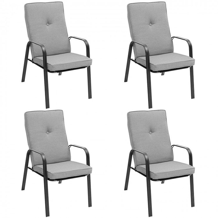 Patio Garden Modern Minimalist Gray Dining Chairs, Set of 4