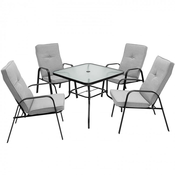 Patio Garden Modern Minimalist Gray Dining Chairs, Set of 4