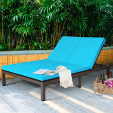 Load image into Gallery viewer, Outdoor 2-Person Adjustable Chaise Lounge Chair for Patio, Pool, or Terrace

