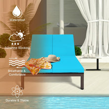 Load image into Gallery viewer, Outdoor 2-Person Adjustable Chaise Lounge Chair for Patio, Pool, or Terrace
