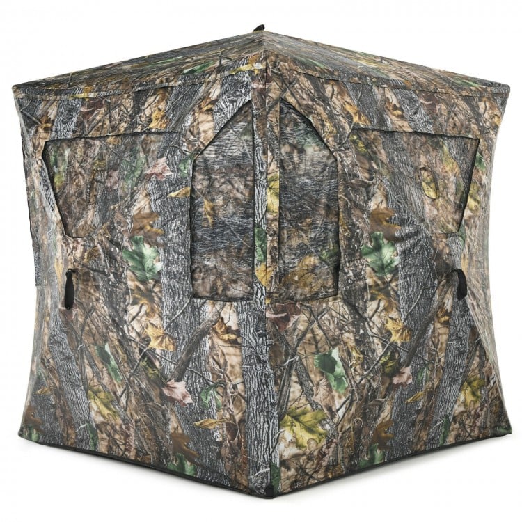 Costway Waterproof Pop-Up Screen Tent with Floor and Carry Bag - Suitable for Camping and Hunting