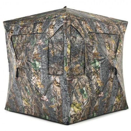 Costway Waterproof Pop-Up Screen Tent with Floor and Carry Bag - Suitable for Camping and Hunting