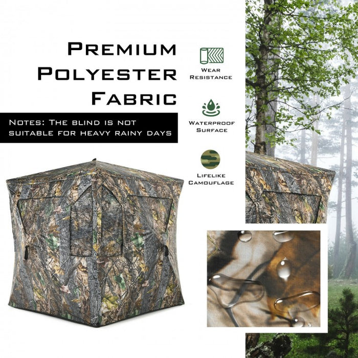 Costway Waterproof Pop-Up Screen Tent with Floor and Carry Bag - Suitable for Camping and Hunting