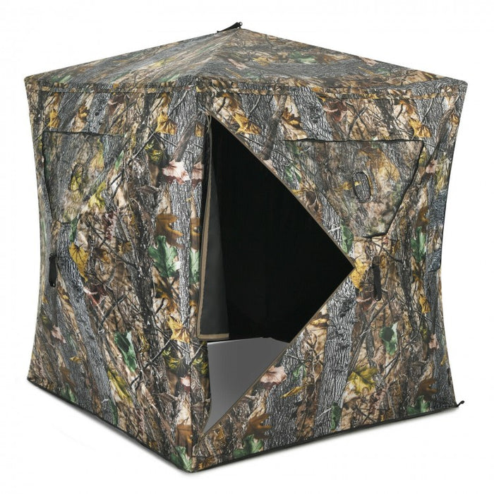 Costway Waterproof Pop-Up Screen Tent with Floor and Carry Bag - Suitable for Camping and Hunting