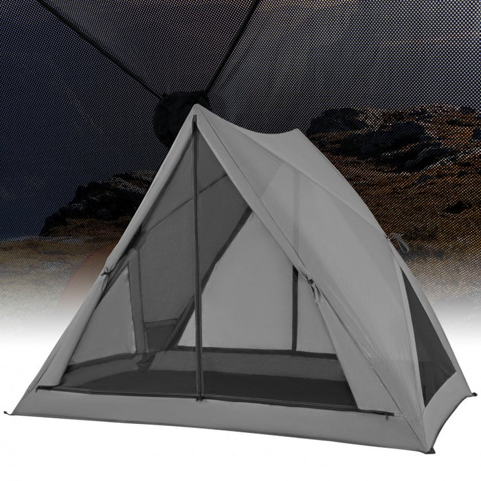 Costway Gray Pop-Up Camping Tent with Rainfly and Carry Bag - Suitable for Outdoor Camping and Travel