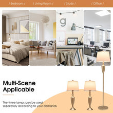 Load image into Gallery viewer, Costway Modern Side Table Lamp and Floor Lamp Set of 3 - Suitable for Bedroom, Study, and Office

