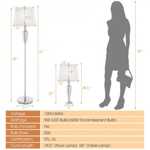 Load image into Gallery viewer, Costway Modern Side Table Lamp and Floor Lamp Set of 3 - Suitable for Bedroom, Study, and Office
