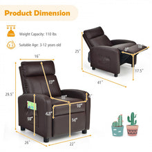 Load image into Gallery viewer, Costway Multi-Functional Leather Recliner Couch with Retractable Footrest - Suitable for Home Theater and Living Room
