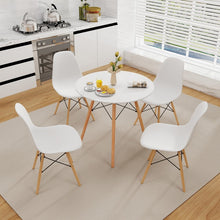 Load image into Gallery viewer, Costway Modern Minimalist White Round Dining Table Set - 5-Piece, Suitable for Dining Room, and Cafe

