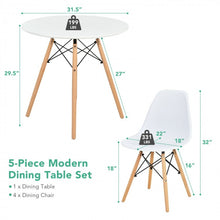 Load image into Gallery viewer, Costway Modern Minimalist White Round Dining Table Set - 5-Piece, Suitable for Dining Room, and Cafe
