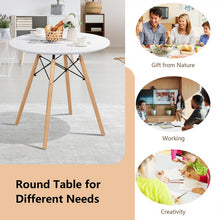 Charger l&#39;image dans la galerie, Costway Modern Minimalist White Round Wooden Dining Table - Suitable for Restaurant and Cafe
