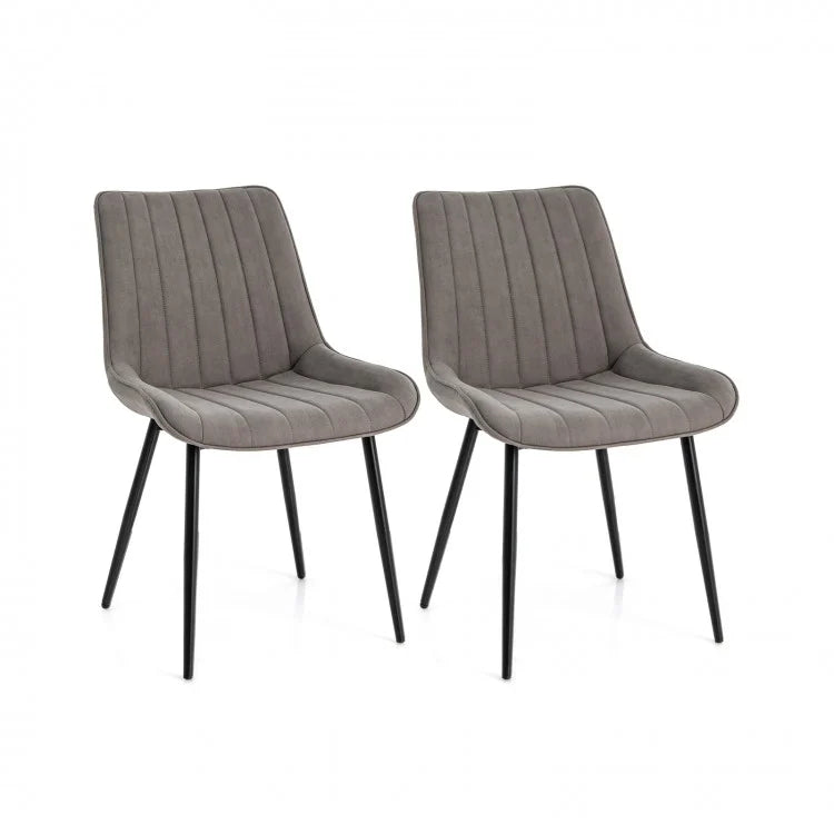 Mid-Century Modern Dining Chairs Set - 2-Piece Set with Cushioned Seats - Suitable for Kitchen and Dining Room