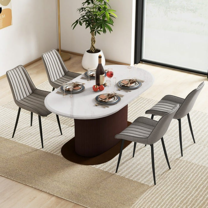 Mid-Century Modern Dining Chairs Set - 2-Piece Set with Cushioned Seats - Suitable for Kitchen and Dining Room